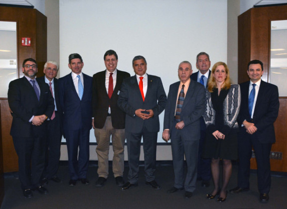 HMS President George Liakeas with past Presidents George Tsioulias and Spyros Mezitis along with Dr. George Patoulis, President of Athens Medical Association and member of the HMS Board, PHOTOS: ETA PRESS